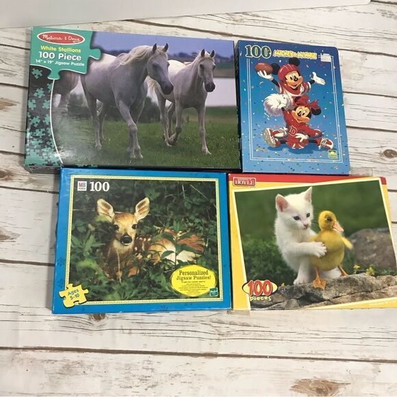 D Children’s Jigsaw Puzzles 100 piece Mickey Minnie horses cat duck - Picture 11 of 11